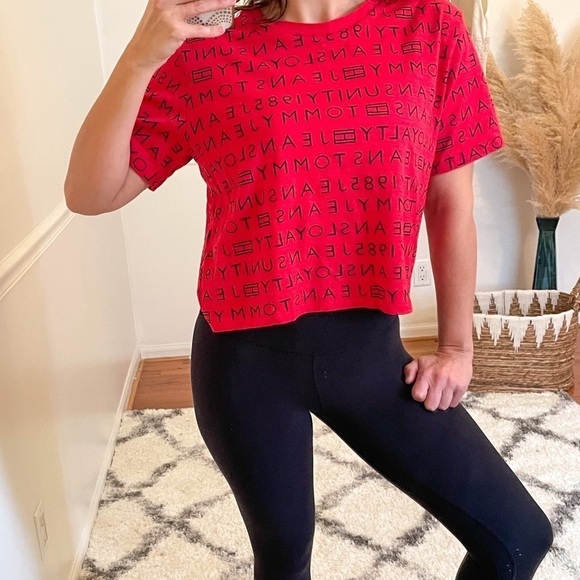 Tommy Hilfiger Y2K Cropped Signature T-Shirt S - Picture 1 of 10